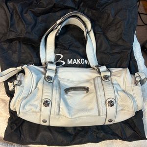 B Makowsky White Leather Mini Bag